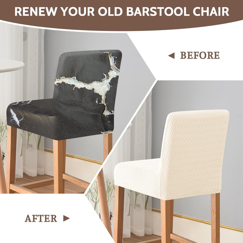FUANGUI Bar Stool Covers Set of 4, Stretch Removable Bar