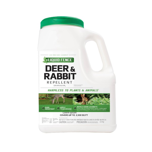 Liquid Fence Deer & Rabbit Repellent Granular, White, 5LB