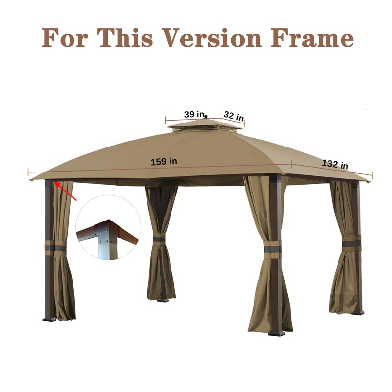 SCOCANOPY Gazebo Replacement Cover Compatible with 10X12 Eagle Brooke Soft