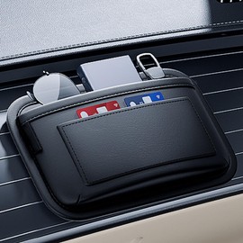 Car Seat Filler Organizer, Organizer for Car Seat Crevice Filler, Pockets PU Leather Magic Strap Multi-functional Interior Vehicle Storage for Trucks, Rvs