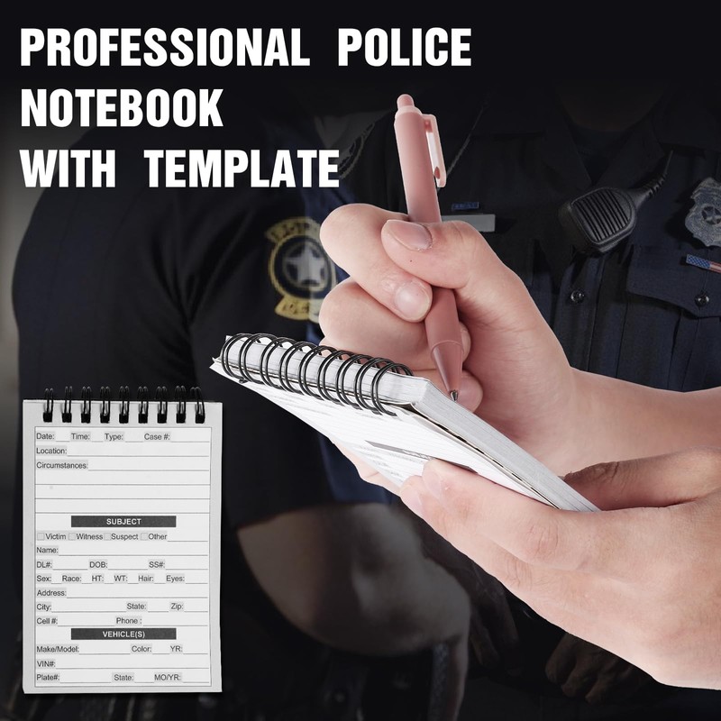 PruQuaiy 3 Pcs Public Safety Police Field Interview Notebook Report