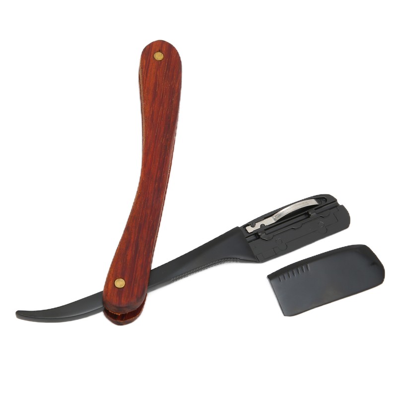 Old Fashioned Folding Barber Straight Edge Razor Rosewood Men's Shaving