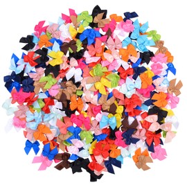200 Pieces Mini Satin Ribbon Bows DIY Crafts for Sewing Flowers Appliques Crafts Decoration Hair Accessories for Wedding Gift Box (Multicolor)