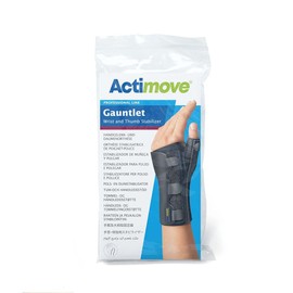 Actimove Professional Gauntlet Wrist & Thumb Stabilizer | Wrist Support Brace for Arthrosis, Rheumatoid Arthritis, Sprains, Tendon, Soft Tissue & Ligament Injuries, Postoperative Care | Black - Choose Your Size