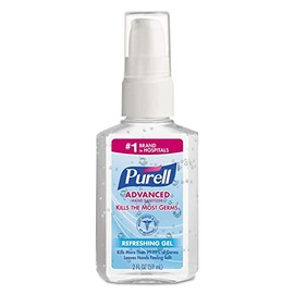 PURELL Advanced Hand Sanitizer Refreshing Gel, Clean Scent, 2 fl oz Travel Size Pump Bottle (Pack of 1)