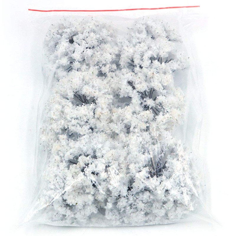 ANCLLO 25pcs Model Trees Model Trains Scenery 6.5cm Mini Snow