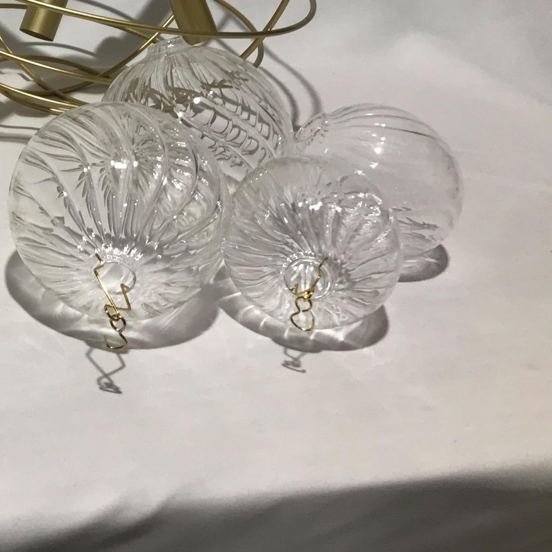 Clear Ribbed Blown Glass Shade Replacement for Light Fixtures, 4"