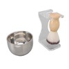 3 PCS Men Shaving Brush Set Acrylic Brush Holder Bubble