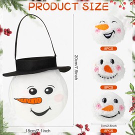 HyDren 24 Pack Snowball Fight Set 2.8 Inch Indoor Snowman Face Snowball Fight in a Bucket Winter Game Realistic Toy for Indoor Outdoor Party Game