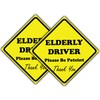 2-Pack "Elderly Driver: Please Be Patient, Thank You" Yellow Car