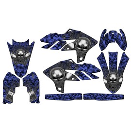 2024-2025 YZ 250 F 4-Stroke Flaming Gearhead Blue Senge Graphics Base Kit Compatible with Yamaha