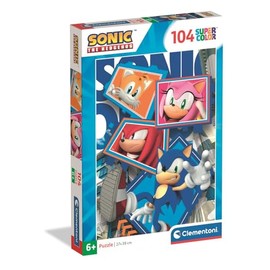 Clementoni Sonic 25038 Puzzle 104 Pieces for Children 6-8 Years, Cartoon, Gift for Children, Puzzle for Children, Made in Italy