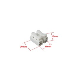 Pack of 50 White CH2 Spring Connectors, Clamp Connectors, Cable Connectors, Wire Terminals, Quick Connection Terminal, LED Strip Light Wire Connector, 2 Pins Cable Connector