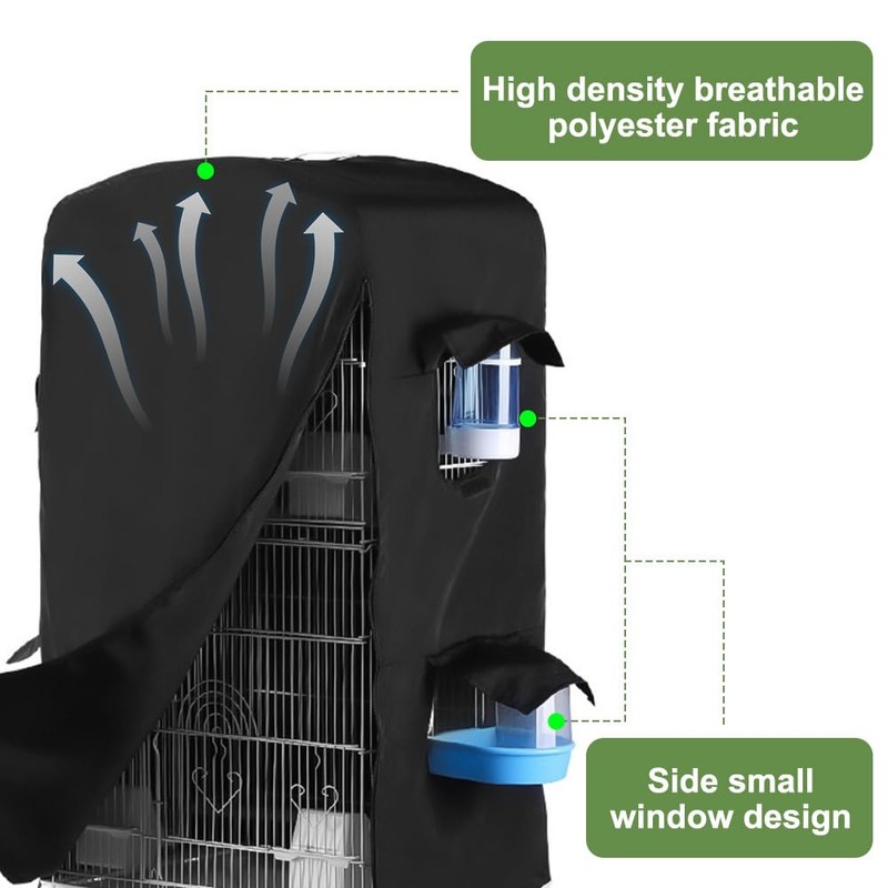 DONGKER Bird Cage Cover,Waterproof Bird Black-Out Warm Cover with Zipper