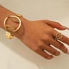 Gold Cuff Bracelets for Women Dainty Bangle Bracelet Gold Pearl