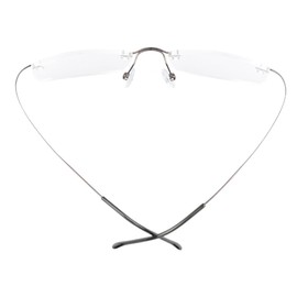 Eyekepper Titanium Rimless Reading Glasses Readers Men Women Gunmetal +1.75