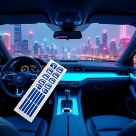 Blue Car Window Button Luminous Sticker, Car Door Window Switch Button Luminous Sticker Glow, Luminous Car Window Switch Stickers Car Door Lock Switch Stickers in The Dark Car Decoration