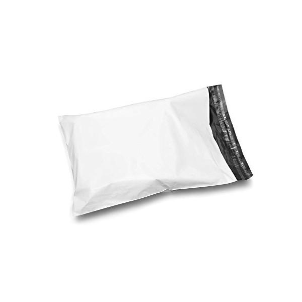 Shop4Mailers 7.5 x 10.5 Glossy White Plastic Self Seal Poly
