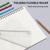 QUETTO 3 PCS Folding Rulers 30cm Foldable Plastic Geometric Straight