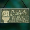 RED OCEAN Funny Novelty Bathroom Sign Aim Straight Loo Decor