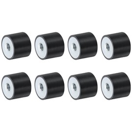 sourcing map 8Pcs 25 x 20mm M8 Thread Female Rubber Mounts, Vibration Isolators, Replaces Anti Vibration Pads Flat Silent Block Base Block