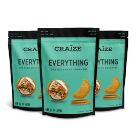 Craize Everything Crisps | Gluten Free, Vegan, Kosher, Toasted Corn Crackers | 3 pack, 4 oz each