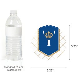 Big Dot of Happiness Royal Prince Charming 1rst Birthday Highchair Decor - I Am One - First Birthday High Chair Banner