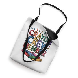 Crayon Crew Member Funny Back To School Coloring Art Classes Tote Bag