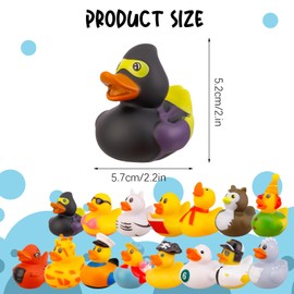 FANTESI 15 Pack Rubber Ducks, Bath Ducks, Baby Bath Toys, Mini Floating Duck Bath Toys, Suitable Party Supplies, Helmets, Car Decoration