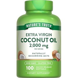 Nature's Truth Extra Virgin Coconut Oil 1000 mg, 100 Count by Nature's Truth
