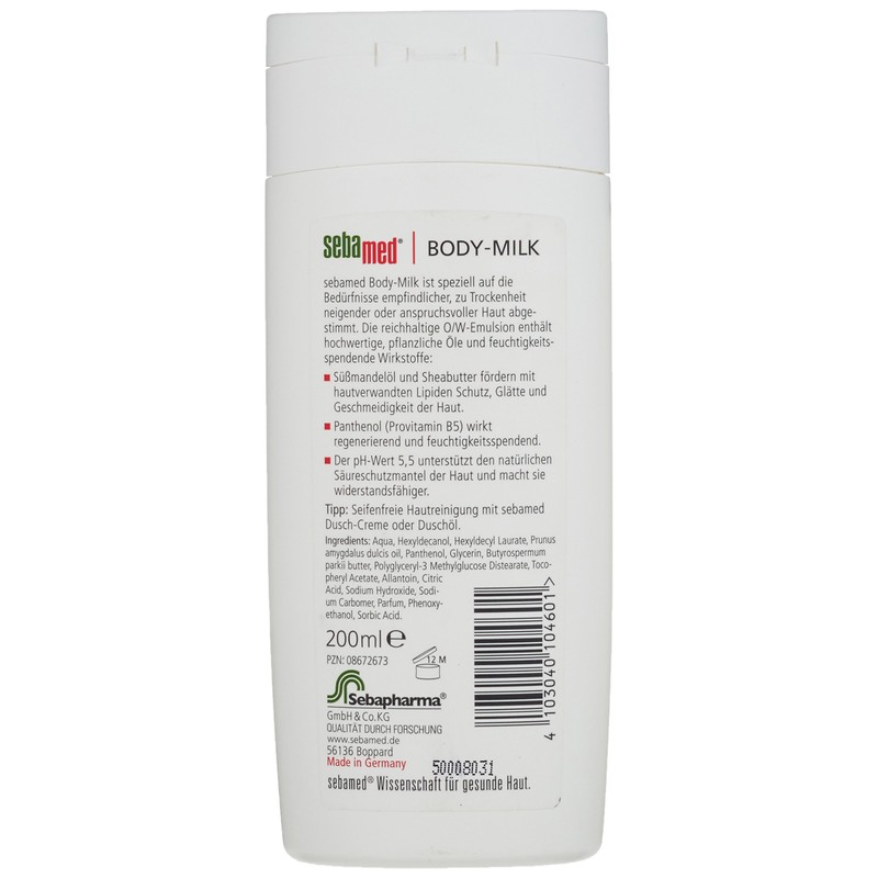 Sebamed Body milk 200 ml, for noticeably more skin moisture,