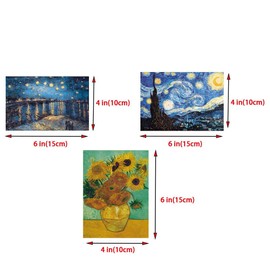 Mini Jigsaw Puzzle 150 Pieces Adult Small Puzzle 6 x 4 Inch Entertainment Toys for Home Decoration (Starry Night, Rhone River, Sunflower)