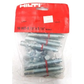 Hilti Hit-A 1/2" x 3-1/8" 88394/2 Concrete Anchor Threaded Rod/Bolt Set 10 Pcs