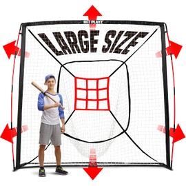 Baseball Net - 9 Strike Zone Pitching Net Hitting Net Batting Practice Net, Baseball Gifts for Kids Children & Teens | Training Aids Equipment 7x7ft