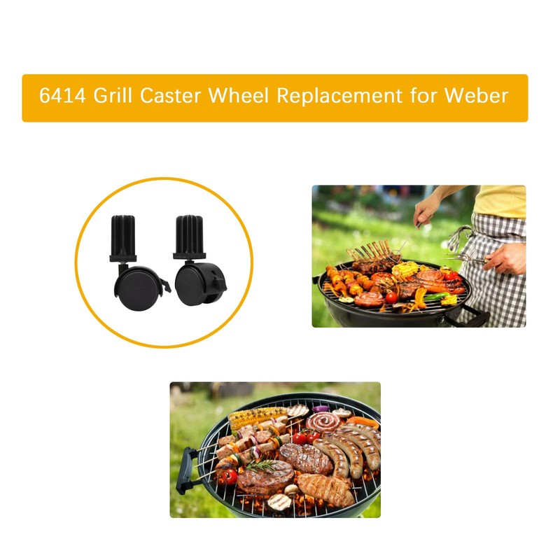 (2) Caster Wheel Gas Grills fits Weber 6414 Genesis, Summit,