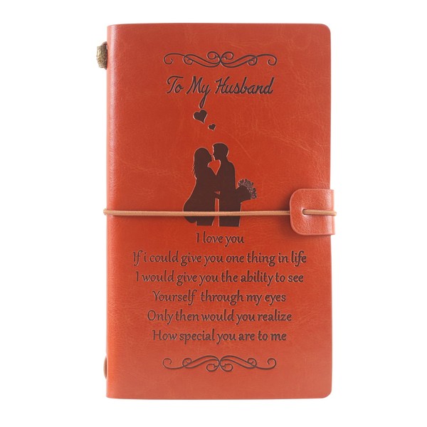 Engraved Leather Notebook To My Husband Gifts - Never Forget That I Love You - from Wife Diary Journal for Husband Perfect Birthday Christmas Anniversary Valentine's Day Gifts