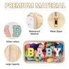 Iqimott - Bolsa de maquillaje transparente con parches de chenilla