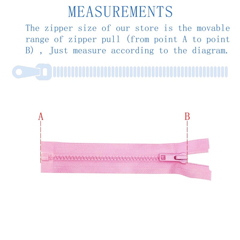 ANPURZII - 3 cremalleras para coser abrigos de plástico moldeado
