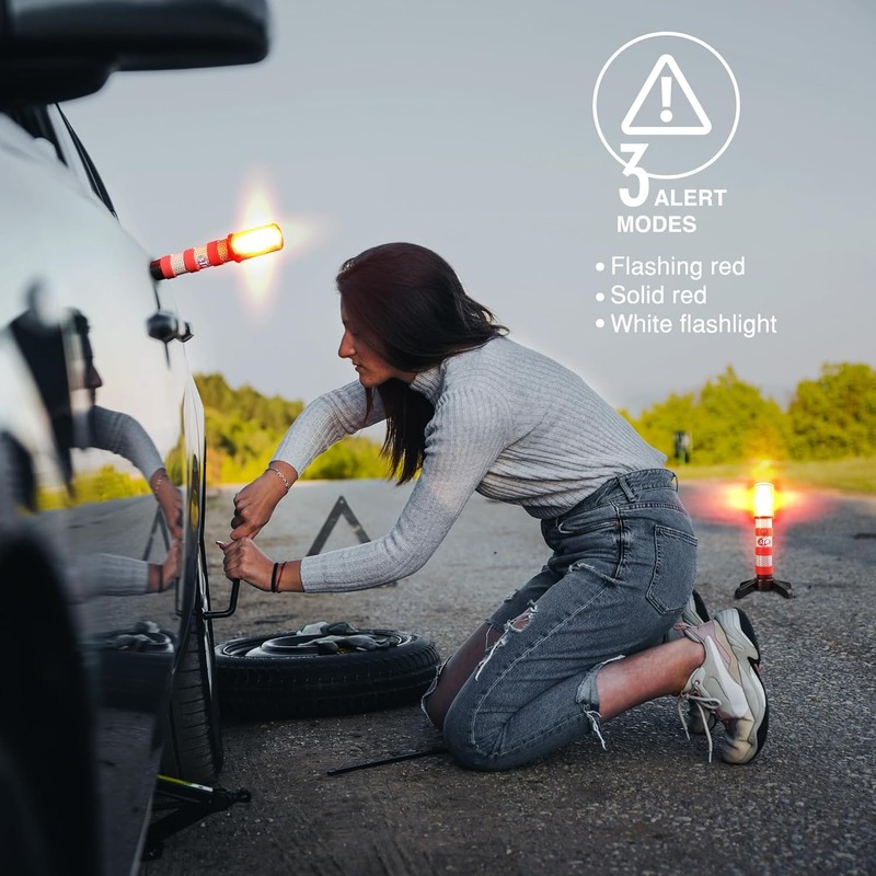 XTREME STP Emergency LED Road Flares, 3 Separate Lighting Modes: