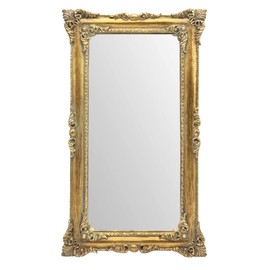 JANDERART Gold Vintage Mirror 8x14 Inch, Antique Ornate Decorative Mirror for Desk & Wall, Small Vanity Mirror for Makeup Wall Decor, Antique Gold