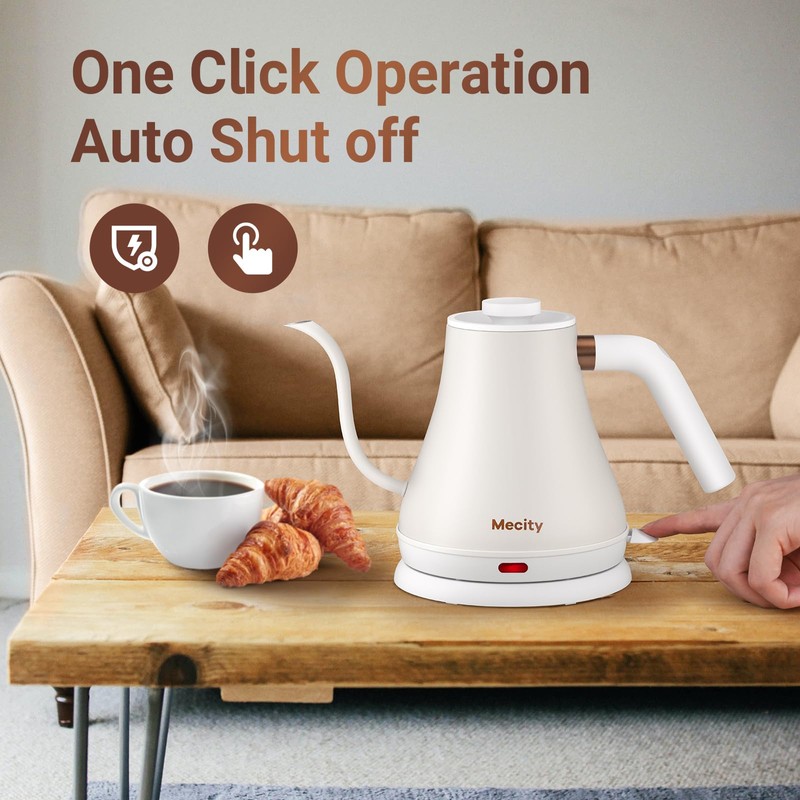Mecity Electric Kettle Stainless Steel Gooseneck Water Kettle Water Boiler