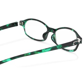 デューク 老眼鏡 レディース +1.5 度数 ネオクラシックデュー 超軽量フレーム ソフトケース付き グリーン GLR-11-4+1.50