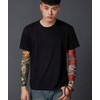 Fake Tattoo Adults Arm Sleeve Fire + Evil Skull (T21)
