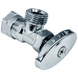 Urrea 401BSC Llave de Control Angular Vuelta Completa, Llave de Paso Clásica con Barrilito y Contratuerca, Válvula de Latón