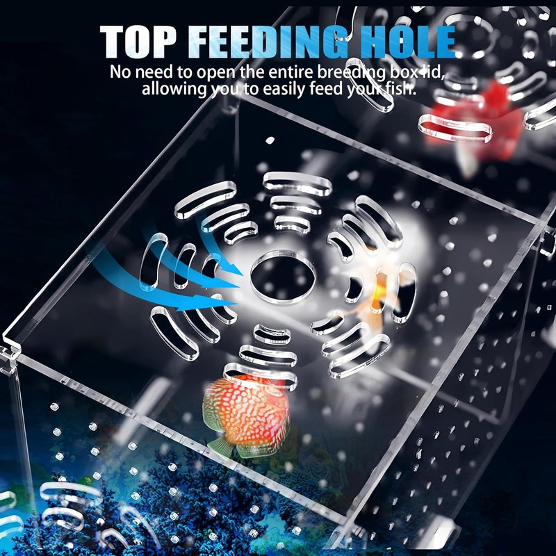 Fish Breeding Box, Acrylic Fish Isolation Box,Fish Separator for Aquarium,