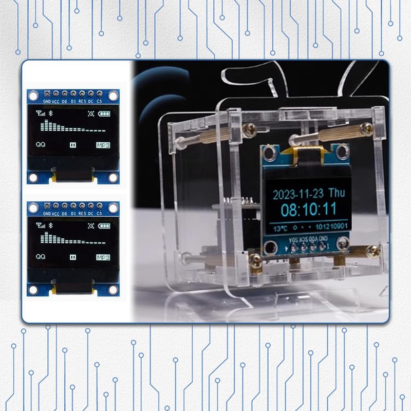 YUWENW OLED Display 0.96" 2pcs OLED Module 2IC 128X64 Arduino