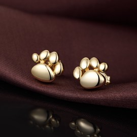 Paw Earrings Gold Stud Earrings for Women 925 Gold Earrings Women Sterling Silver Earrings Cat Jewelry Silver Earrings Nickel Free Earrings