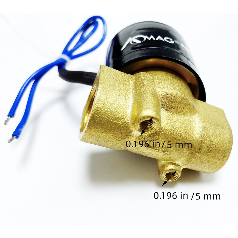 AOMAG Válvula solenoide eléctrica de 3/8 pulgadas 12 V CC,