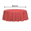 RINDOJIN 2 Pack Red Gingham Tablecloth Round 84 x 84
