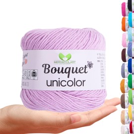 MeriWoolArt Bouquet Cotton Yarn Lilac - 100% Cotton - Crochet Yarn & Knitting Yarn - 100g, 200m - Ideal for Cloths, Baby Blankets, Amigurumi, Summer Clothing & Home Accessories